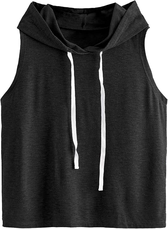 SweatyRocks Women's Sleeveless Hoodies Athletic Workout Tank Tops
