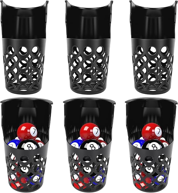 6 Pack Pool Table Pockets, Pool Table Web Pockets, Billiard Pool Table Accessories for Replacement (Black)