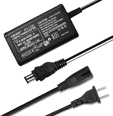 CEXO AC L15 L100 Adapter Power Supply Charger, Compatible for Sony handycam camcorder CCD-TRV16,CCD-TRV25, CCD-TRV36,CCD-TRV37,CCD-TRV68,CCD-TRV128,CCD-TRV138,MVC-FD,DSC-S30,DSC-F707,DSC-F717,DSC-F828