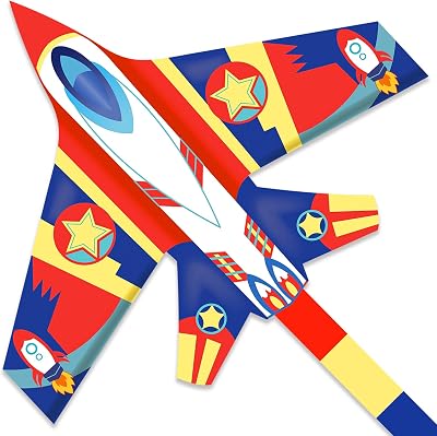 Mints Colorful Life Airplane Kite for Kids & Adults, Easy to Fly Plane Kite for Boys & Girls, Best Beach Kites for Beginners with 300ft String and Long Tail