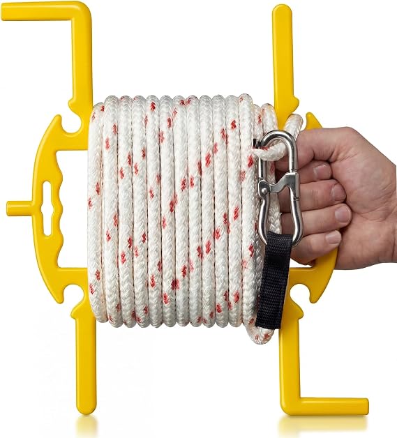 1 Pcs Anchor Rope Winder, Large Rope Holder with Handle | Heavy-duty, Cord Spool Organizer, Holds up to 150 Ft, for Boat Dock Kayaks Paddleboards Anchor Mooring Lines, Ski Tube Robes