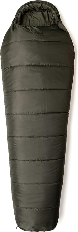 Snugpak Basecamp Ops Sleeper Extreme Sleeping Bag, Warm, Durable, Soft-Touch Isofibre Fill with Compression Sack, Olive - Left Side Zip