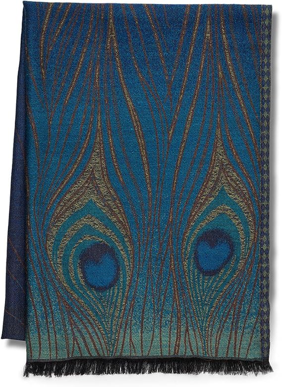 MMA Shawl Scarf Womens Shawls Warm Like Pashmina Scarf Wrap Evening or Day Peacock Design