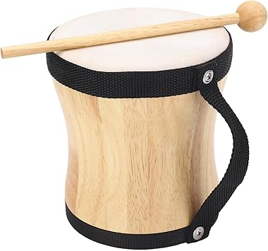 gernie Bongo Drum, Sheepskin Top Portable Wear Resistant Hand Drum for Music Festival (Black), gernieigvbre2hts-11