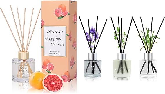 3 Pack Reed Diffuser and 100ml Grapefruit Scent Diffuser