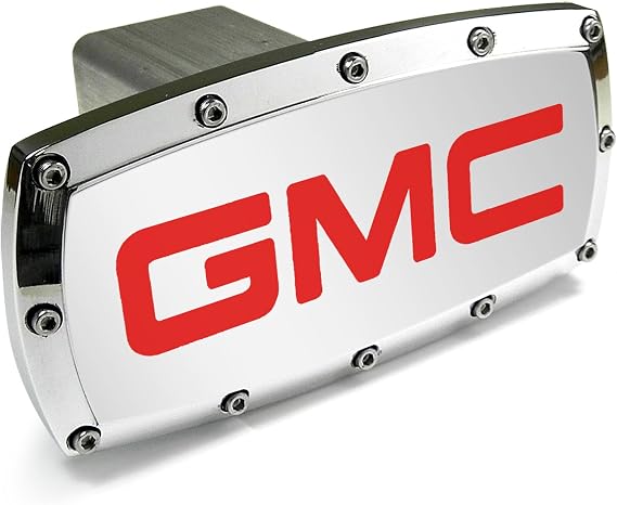 GMC Red Engraved Billet Aluminum Tow Hitch Cover