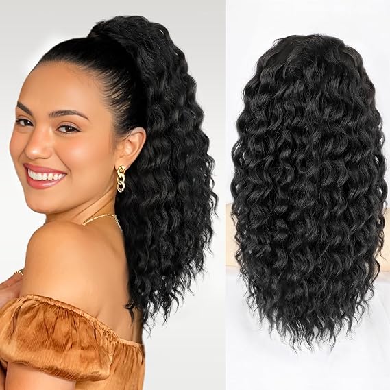 HMD Curly Ponytail Extension Drawstring Ponytail for Black Women