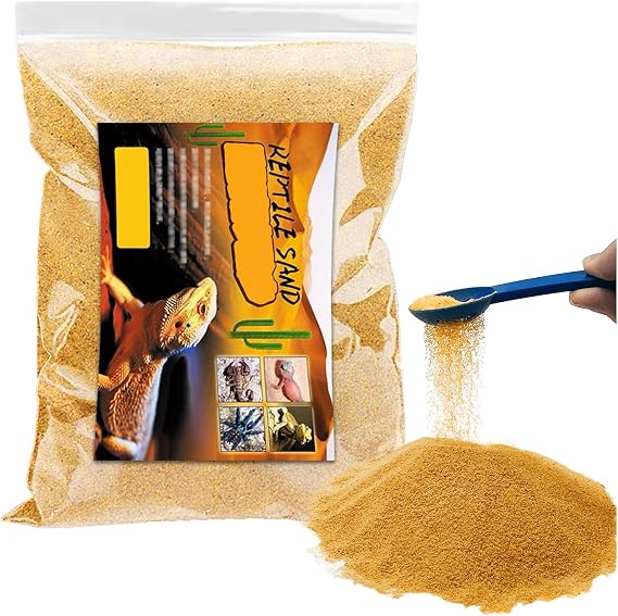 BNOSDM Reptile Sand,2.2lb Bearded Dragons Sands Substrate Bedding,Lizard Yellow Desert Blend Sands for Snakes Geckos Tortoises Turtle Tarantula