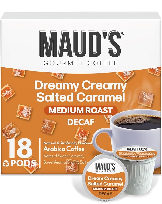 Mauds Decaf Salted Flavored Coffee Pods, 18ct