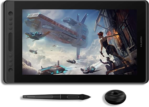 HUION KAMVAS Pro 16 Drawing Tablet with Screen, 8192 Pen Pressure, 15.6Inch | Full-laminated Anti-Glare Glass Art Tablet with Battery-Free Pen Tilt Function 6 Hot Keys Touch Bar, Work with PC, MAC, Linux