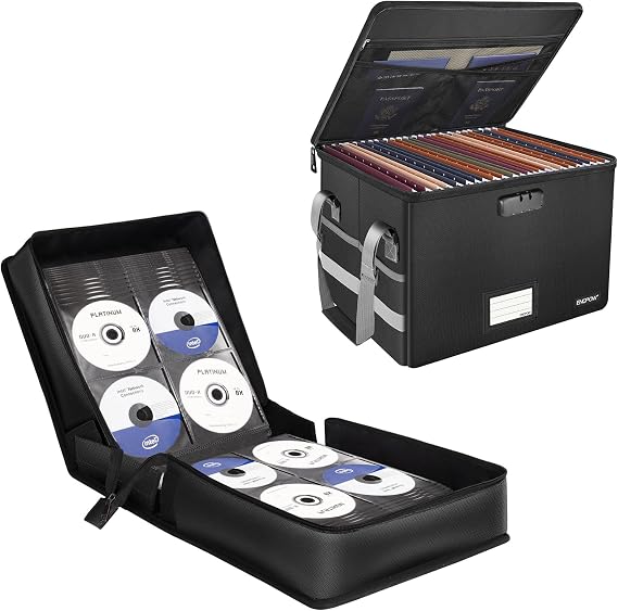 ENGPOW Fireproof File Box with Lock+Fireproof CD Case