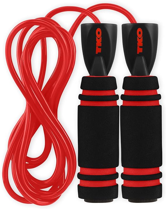 TKO Weighted Jump Rope for Adult Fitness | 2-0.5 lb Removable Weights | 9 FT Long for Cardio Exercise Workouts, Non-Slip Handles
