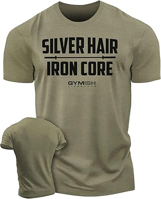 Gymish Lifestyle Silver Hair Iron Core Workout Shirts for Men