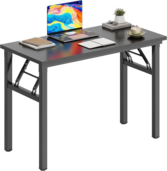 DlandHome 31.5 Inch Small Folding Computer Desk for Home Office, Black