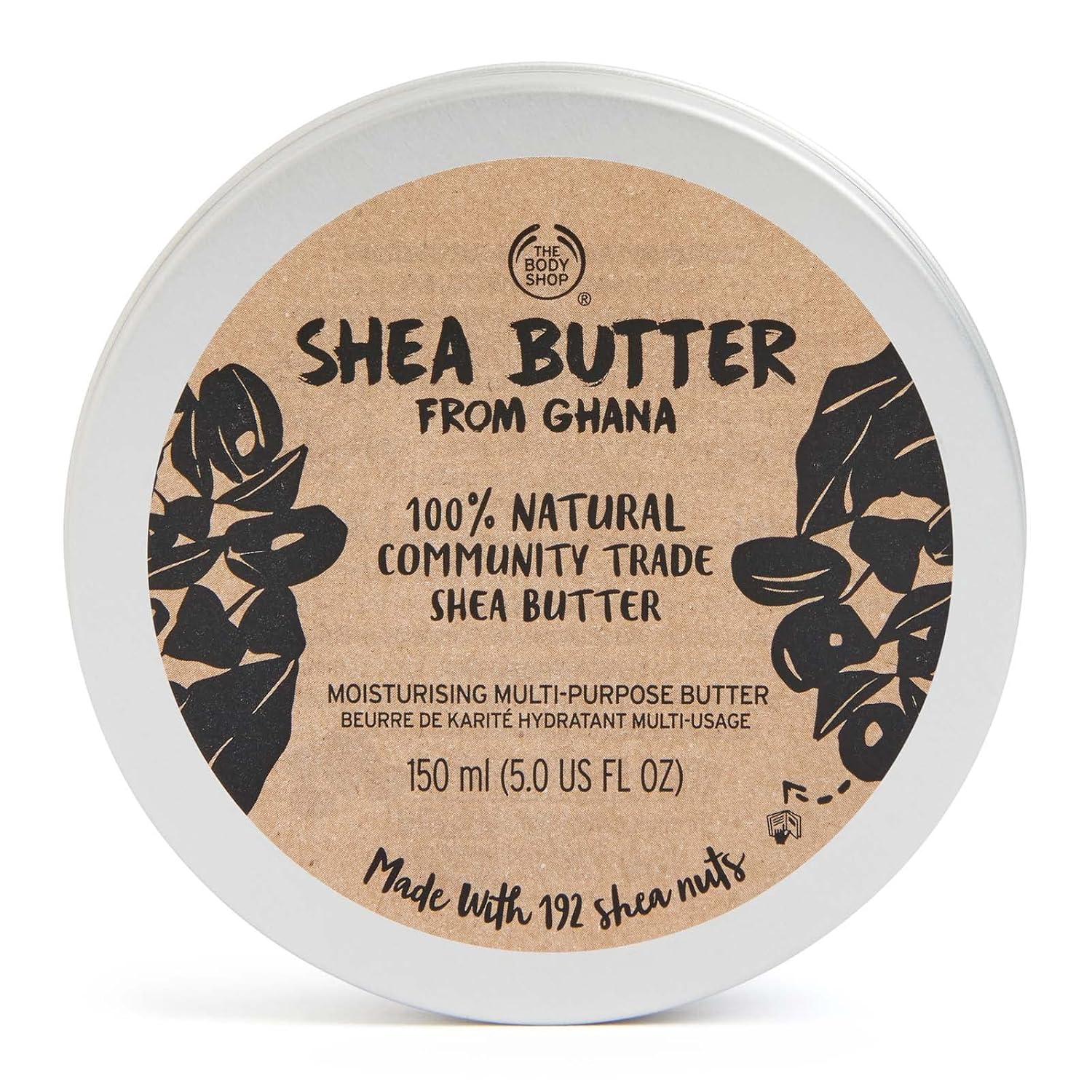The Body Shop 100% Natural Shea Butter – Nourishing Multi Purpose Butter for Body, Hair, Face &amp;amp; Lips – Vegan – 5 oz
