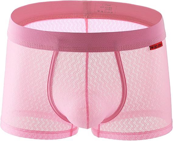 Evankin Mens Sexy Mesh Boxer Briefs, See Through Breathable Underwear | Sexy mesh boxer briefs with see through breathable fabric, bulge pouch, low rise fit, soft stretch trunks for men