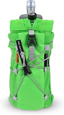 Orange Mud SoftFlask 500 ml Handheld Running Flask NoBounce EasyGrip Sleeve, Adjustable Closure, Lightweight Nylon for Road & Trail Lime Green