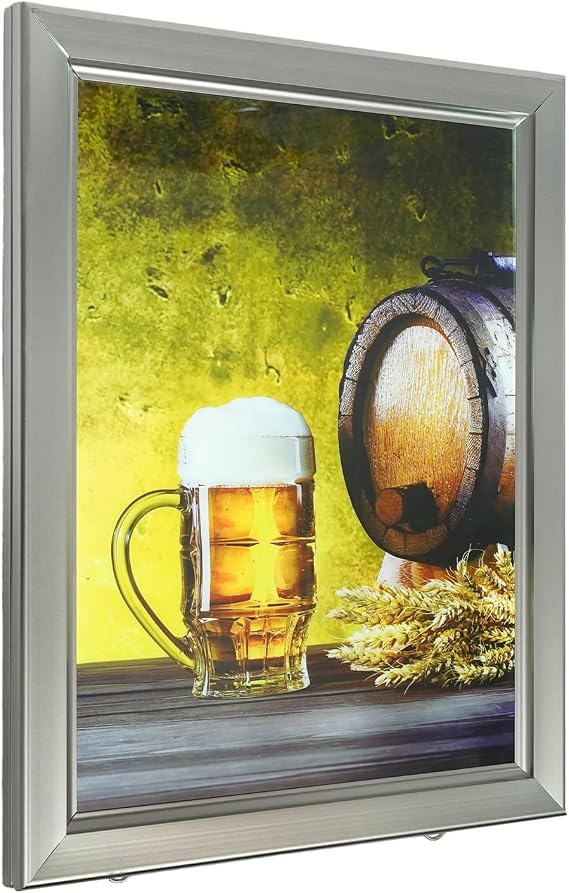 Led Movie Poster Frame 1620 inch Photo Frame Light Box Display Sign Wall Mounting Frame for Advertising LED Light Box For Decoration Exhibition Home Theater Advertisement (Silver 1620inch)