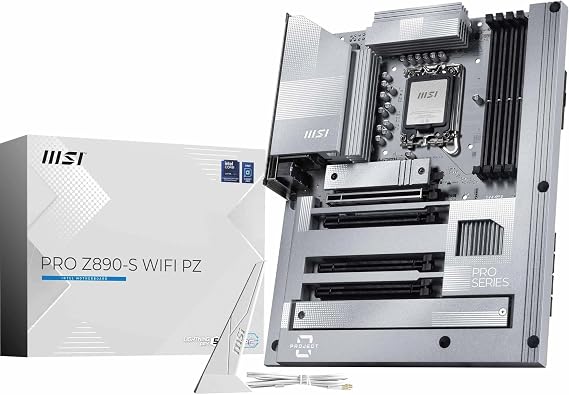 MSI PRO Z890-S WiFi PZ Motherboard, Back-Connect ATX - Supports Intel Core Ultra Processors (Series 2), LGA 1851 - DDR5 Memory Boost (8600+ MT/s OC), PCIe 5.0 x16, M.2 Gen5, Wi-Fi 7, 2.5G LAN