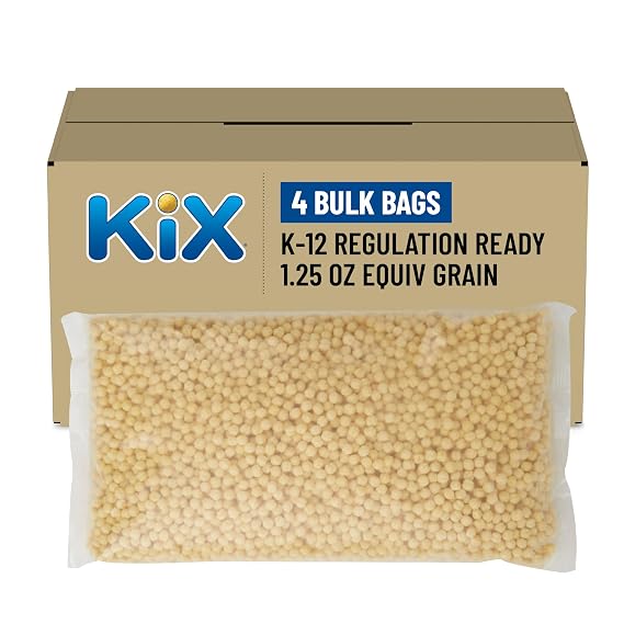 Kix Crispy Corn Puffs Cereal, Bulkpak Foodservice Bag, 4 Ct, 6.25 lb Case