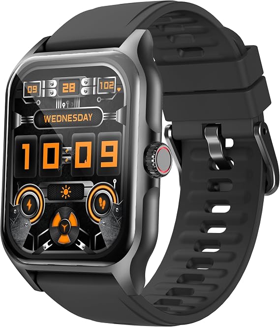 WalkerFit Smart Watches for Men with Heart Rate Monitor, Fitness Tracker, 3ATM Waterproof Smart Watch for SleepTracking, 120+ Sports Modes for Android iOS(Black)