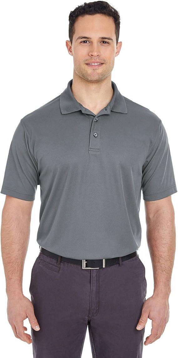 UltraClub Men's Cool & Dry Mesh Pique Polo 2XL CHARCOAL