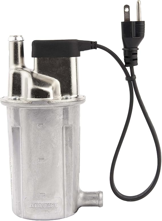 Zerostart 3308002 Series 8000 Light Duty Circulation Heater, 5/8" Diameter Inlet/Outlet | CSA Approved | 120 Volts | 1000 Watts, silver
