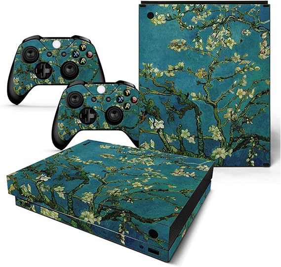 Skin for Xbox One X Console and Controller, Stickers Vinyl Decals Film for X-Box One X, Gaming Protective Accessories (Apricot Blossom), Orange
