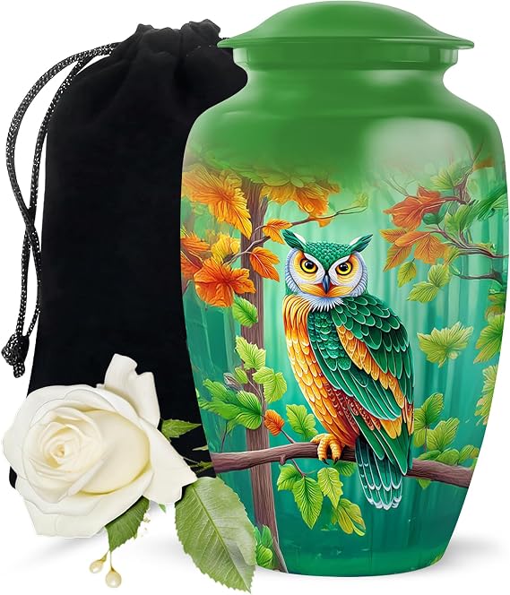 Owl Urn for Ashes - Large 10 Inch Adult Human Funeral Memorial Urns for Mom
