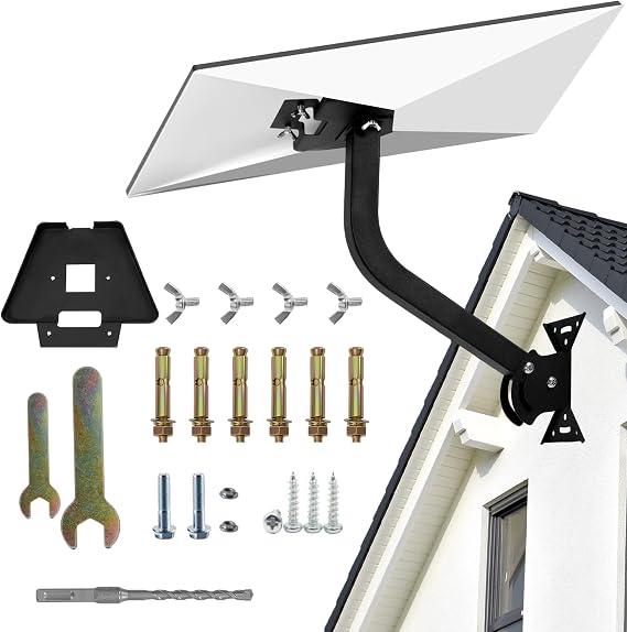 Starlink Gen 3 Roof Mount Adjustable Pivot Wall Mount for Starlink Gen3 Heavy Duty Pole Mounting Kit with Metal Gen 3 Pipe Adapter for Standard V3 Dish (Black)