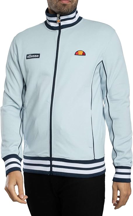 ellesse Men's Milan Track Jacket, Light Blue/Navy, L