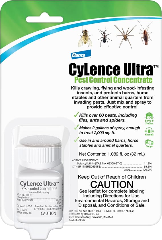 Elanco CyLence Ultra Pest Control Concentrate Indoor & Outdoor Insecticide | Kills Over 60 Pests | 32 mL Bottle
