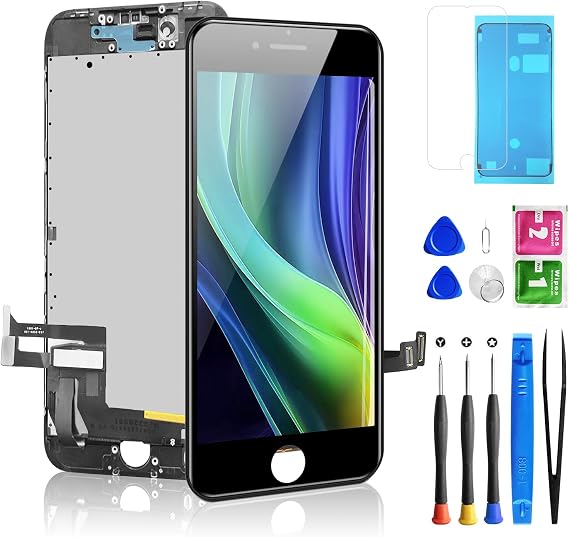 for iPhone 8/SE 2022 3 Generation Screen Replacement Black | 4.7 Inch iphone se 2022 lcd, Tempered Glass, High Saturation, High Brightness, Sensitive Touch Response, Waterproof Seal