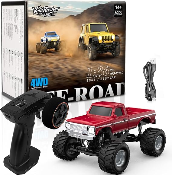 [2026 Upgrade 1/36 Mini RC Crawler, 4WD Micro Off Road Truck