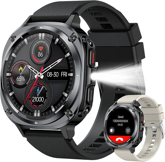 Smart Watch for Men Fitness Tracker: Bluetooth Make Answer Call Digital Mens Watches Waterproof Running Smartwatch for Android Phones iPhone Samsung Compatible Sleep Heart Rate Monitor Step Pedometer
