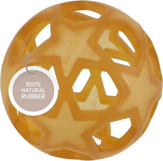 HEVEA Upcycled Star Ball Made from 100% Upcycled Natural Rubber Plant Based, Plastic-Free, Eco-Friendly, BPA-Free & FDA Approved
