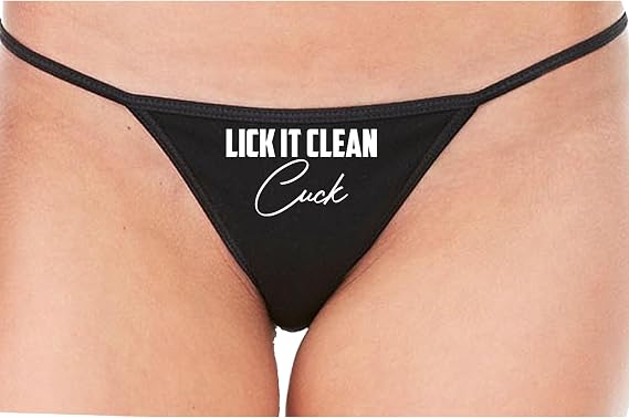 Knaughty Knickers Lick It Clean Cuck Creampie Hotwife Swinger Shared Black String Thong Adult Flirty Fun
