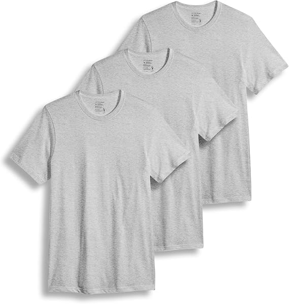 Jockey Classic Crew Neck Undershirt- 3 Pack - 100% Cotton T-Shirts for Men