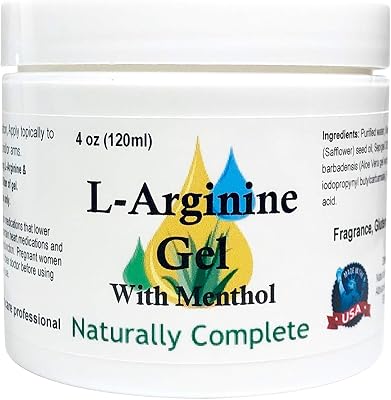L-Arginine with Menthol 4 oz. Jar - Non-GMO - Soy-Free - Paraben Free - Made in The USA