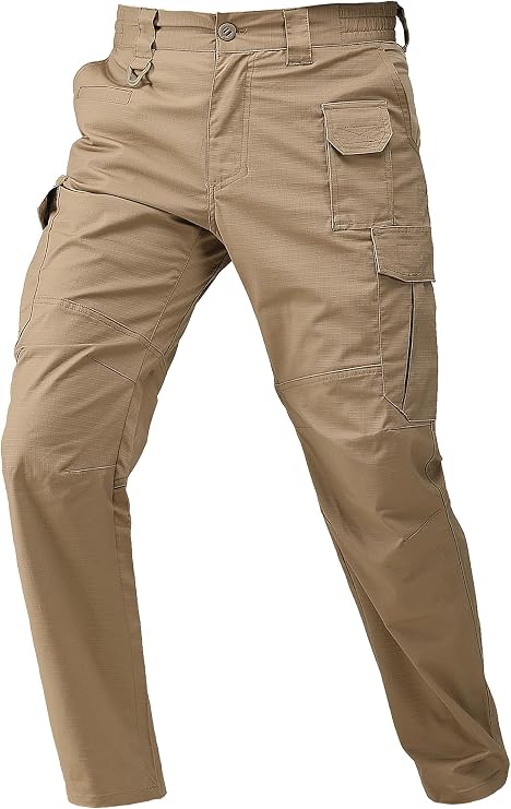 Men's Stretch Ripstop Cargo Work Pants Tactical Lightweight Water Resistant Hiking Pants with 8 Pockets