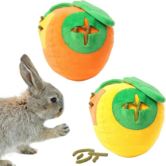 2Pcs Rabbit Foraging Toy with Bell, Snuffle Ball Enrichment Toys