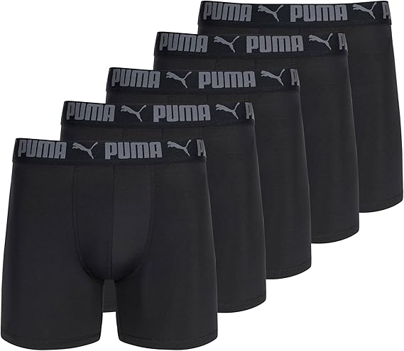 PUMA Men's 5 Pack Performance Boxer Briefs