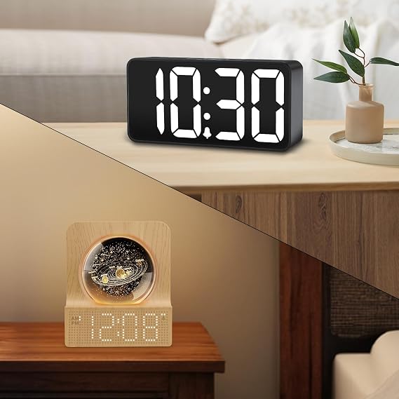 DreamSky Small Alarm Clock + Small Alarm Clock with Night Light