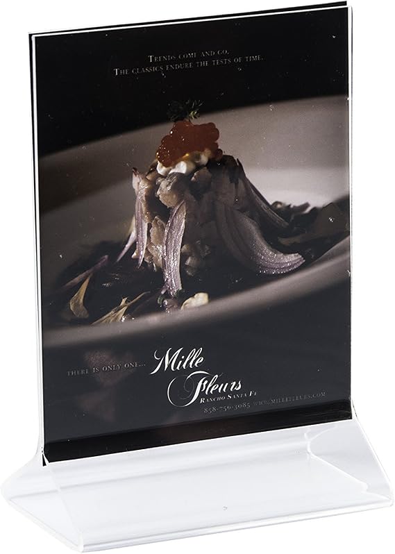 Clear-Ad - LHB-45 - Double Sided Acrylic Upright Sign Holder 4x5 - Table Menu Card Display Stand - Plastic Picture Frame in Bulk (Pack of 6)