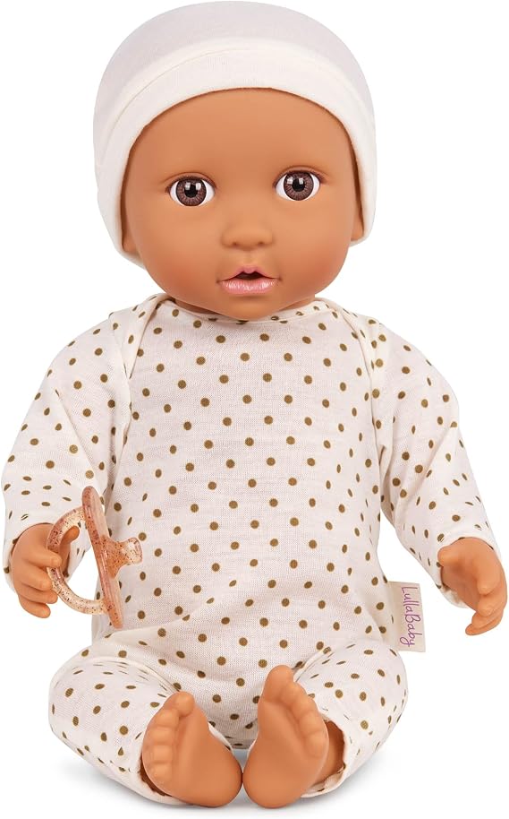 LullaBaby 14-Inch Realistic Baby Doll, Soft Body, Brown Eyes, Pajama
