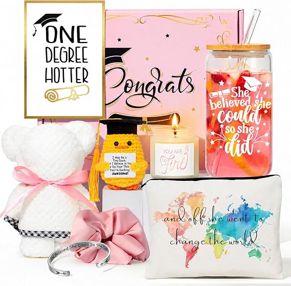 Frerdui Graduation Gift for Her, Class of 2026 Graduation Gifts Basket Box for Women, Senior High School College Grad Gift Set for Daughter Sister Friend, She Believed So She Did