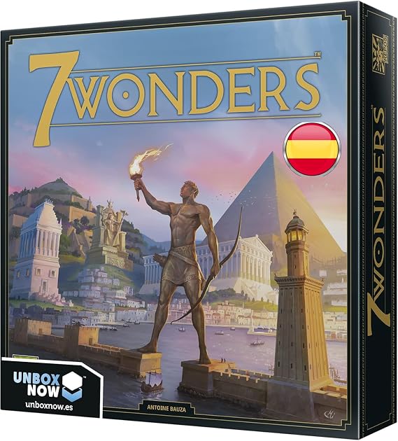 7 Wonders (Nueva Edicion) - Juego de Mesa de Estrategia y Civilizaciones, Construye una de las Siete Maravillas de la Antiguedad, Apto para Daltonismo, Edad 10+, 3-7 Jugadores, 30 Minutos