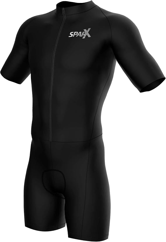 Sparx Short Sleeve Cycling Skinsuit Pro Team Bicycle Time Trial Suit Bike Racing Suit Cycle Kit 3D Pad