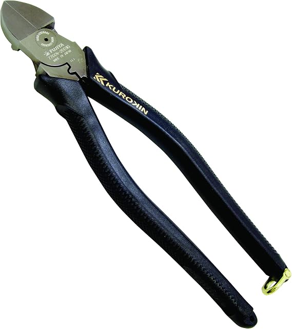 KUROKIN Electric Worker 7700N-200BG Thin Blade Nipper, 7.9 inches 200 mm, Offset Mechanism, VA/VVF Wire, Easy Cutting, Black Gold