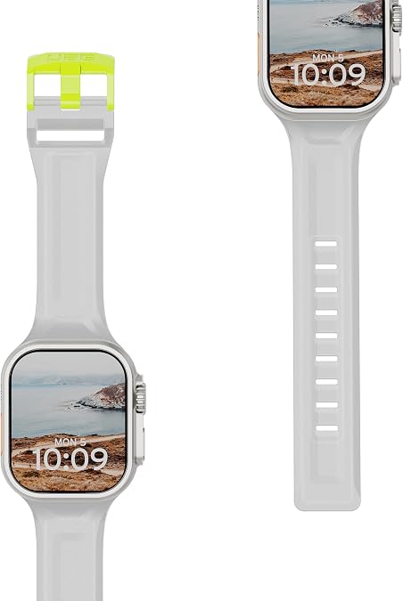UAG Scout Silicone Band for Apple Watch 49/46/45/44mm, Smoke/Active Neon